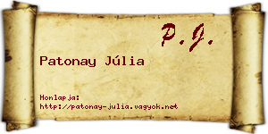 Patonay Júlia névjegykártya