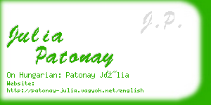 julia patonay business card